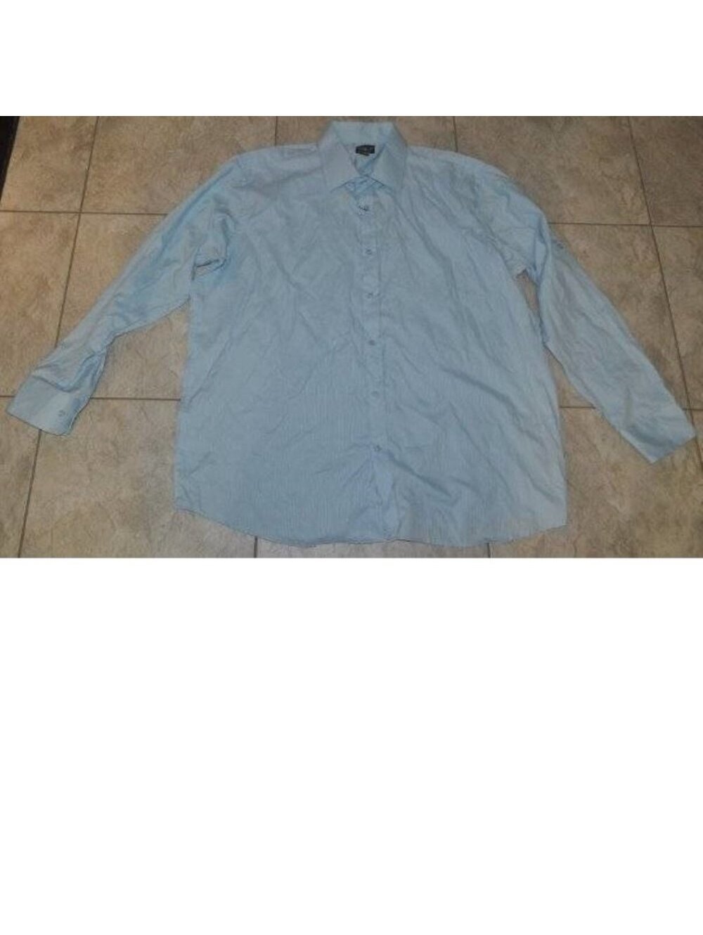 Mens Sport Shirt Sahara Club Blue Striped 4XL Convertible Long Sleeve Button Up